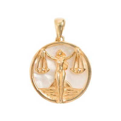 Libra Gold Zodiac Pendant Cut Out