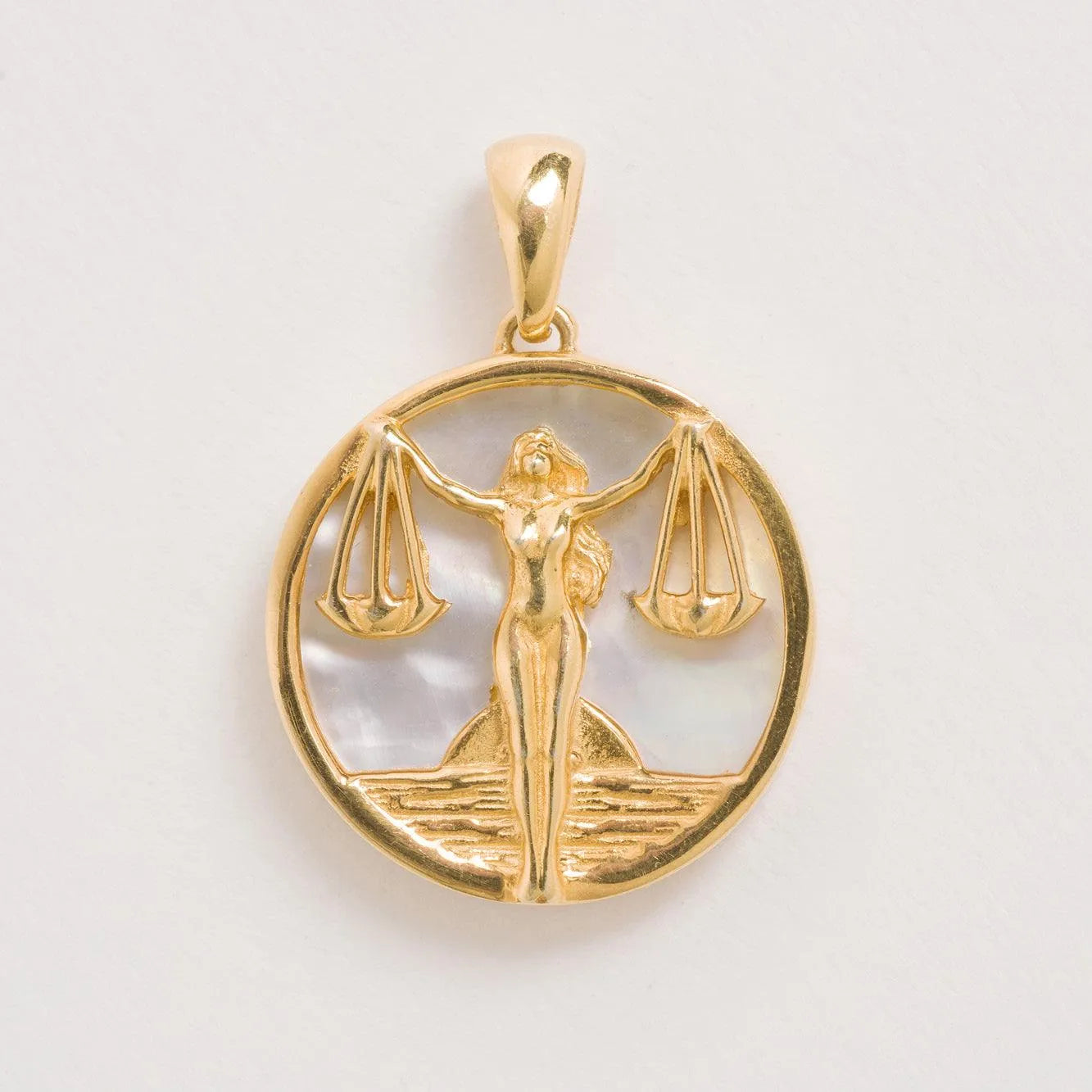 Libra Gold Zodiac Pendant Tonal