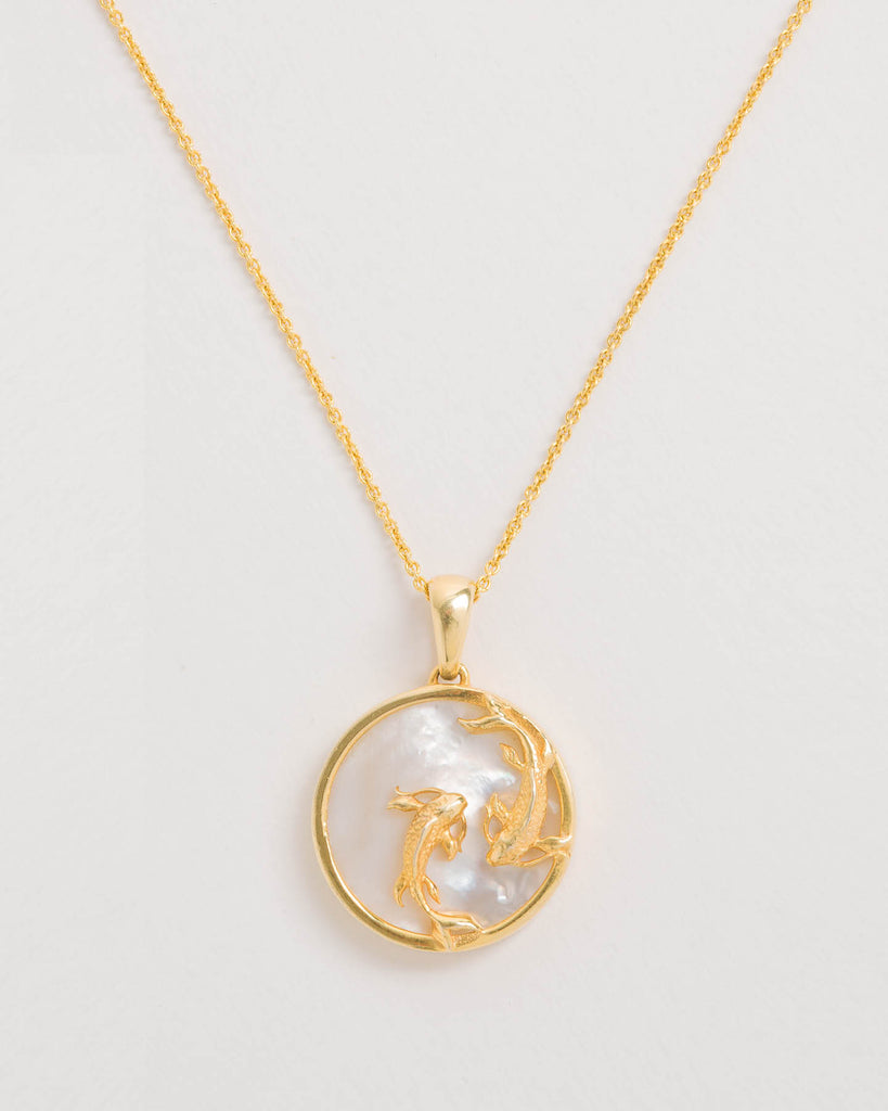 Pisces, Gold Zodiac Necklace