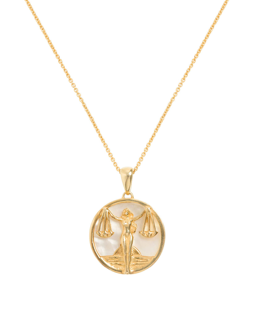 Libra, Gold Zodiac Necklace