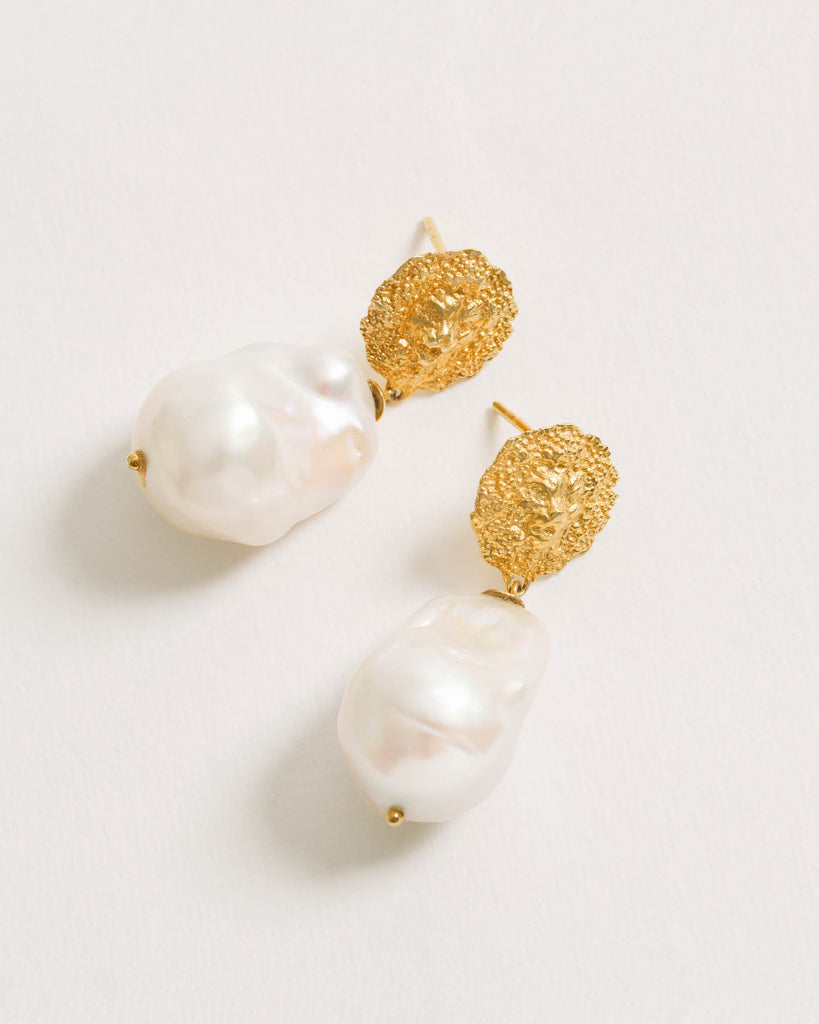 Lion Pearl Drop Earrings