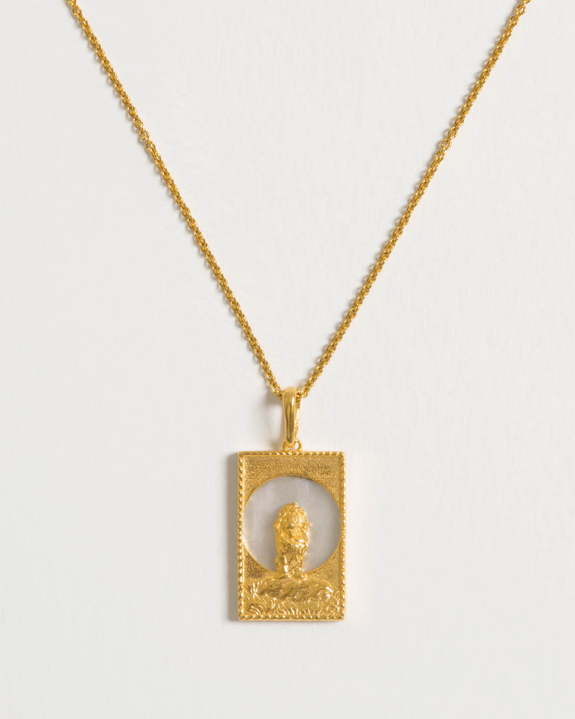 Rectangle Lion Necklace