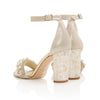A pair of Freya Rose Champagne Suede Embellished Bridal Shoe