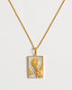 Rectangle Woman & Moon Necklace
