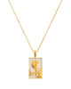 Rectangle Woman & Moon Necklace