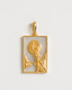 Rectangle Woman and Moon Pendant