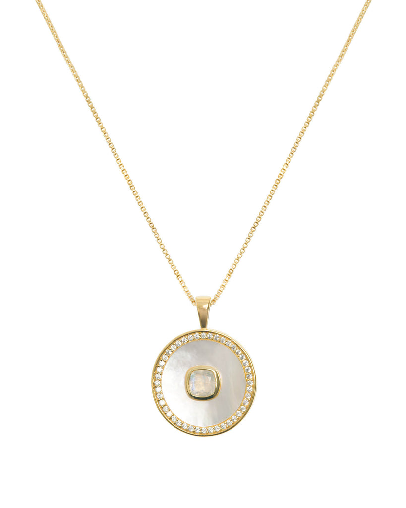 Moonstone Mother Of Peal Necklace
