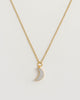 Mother of Pearl Moon Pendant on Gold Plated Necklace