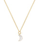 Mother of Pearl Moon Pendant on Gold Plated Necklace