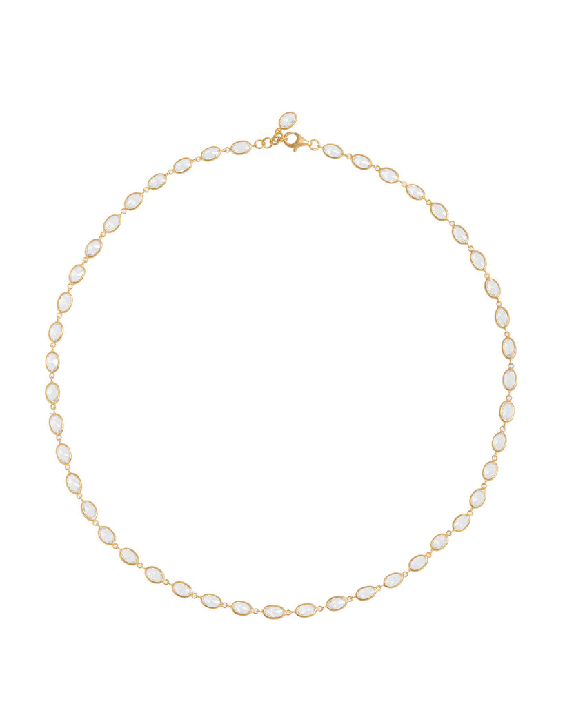 Oval Crystal Framed Necklace
