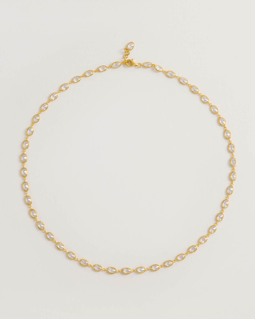 Oval Crystal Framed Necklace