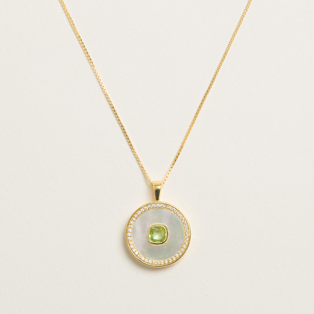Peridot Mother of Pearl Necklace
