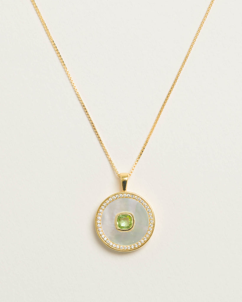 Peridot Mother of Pearl Necklace