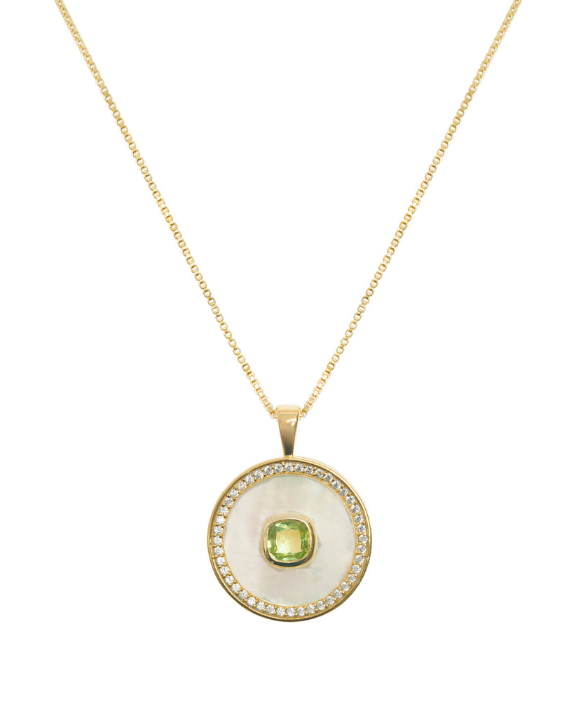 Peridot Mother of Pearl Necklace