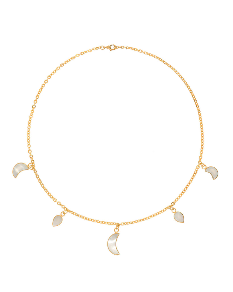 Petite Moon Necklace, Gold