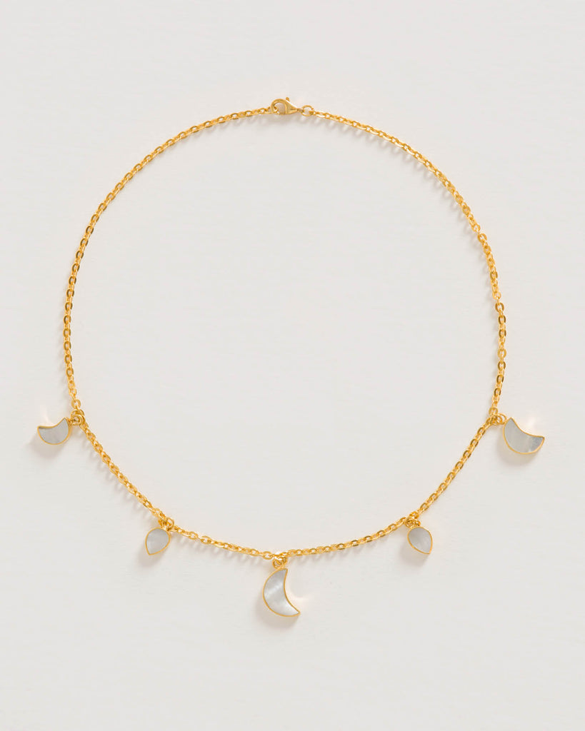 Petite Moon Necklace, Gold
