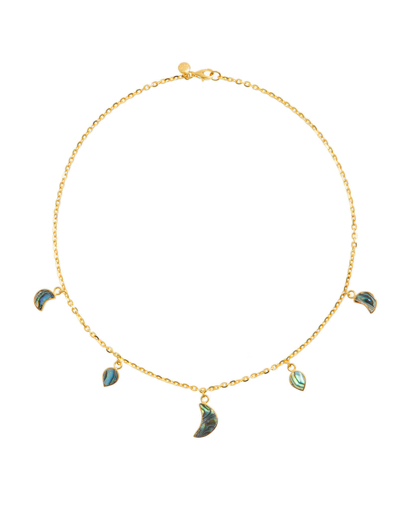 Warrioress Paua Petite Moon Necklace