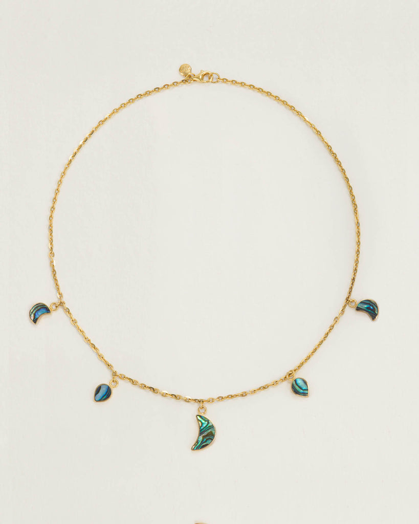 Warrioress Paua Petite Moon Necklace