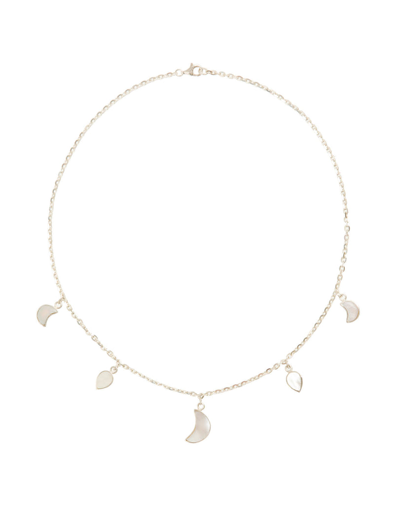 Petite Moon Necklace, Silver