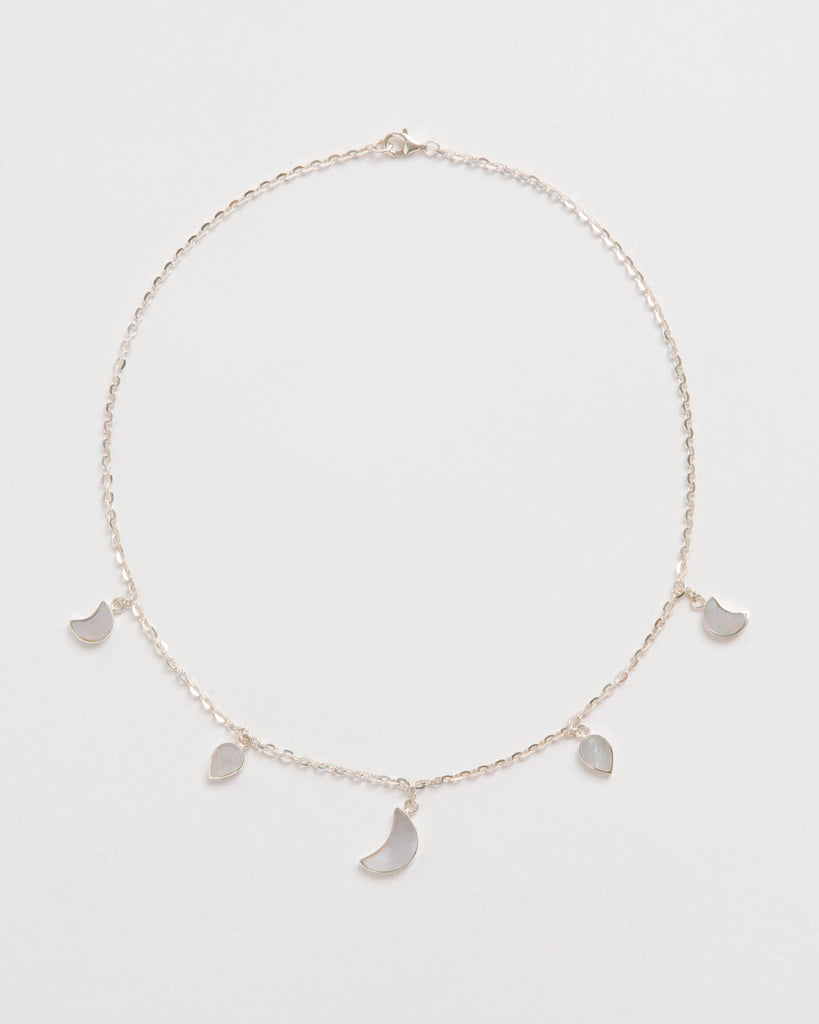 Petite Moon Necklace, Silver