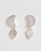 Petite Moon Earrings, Silver