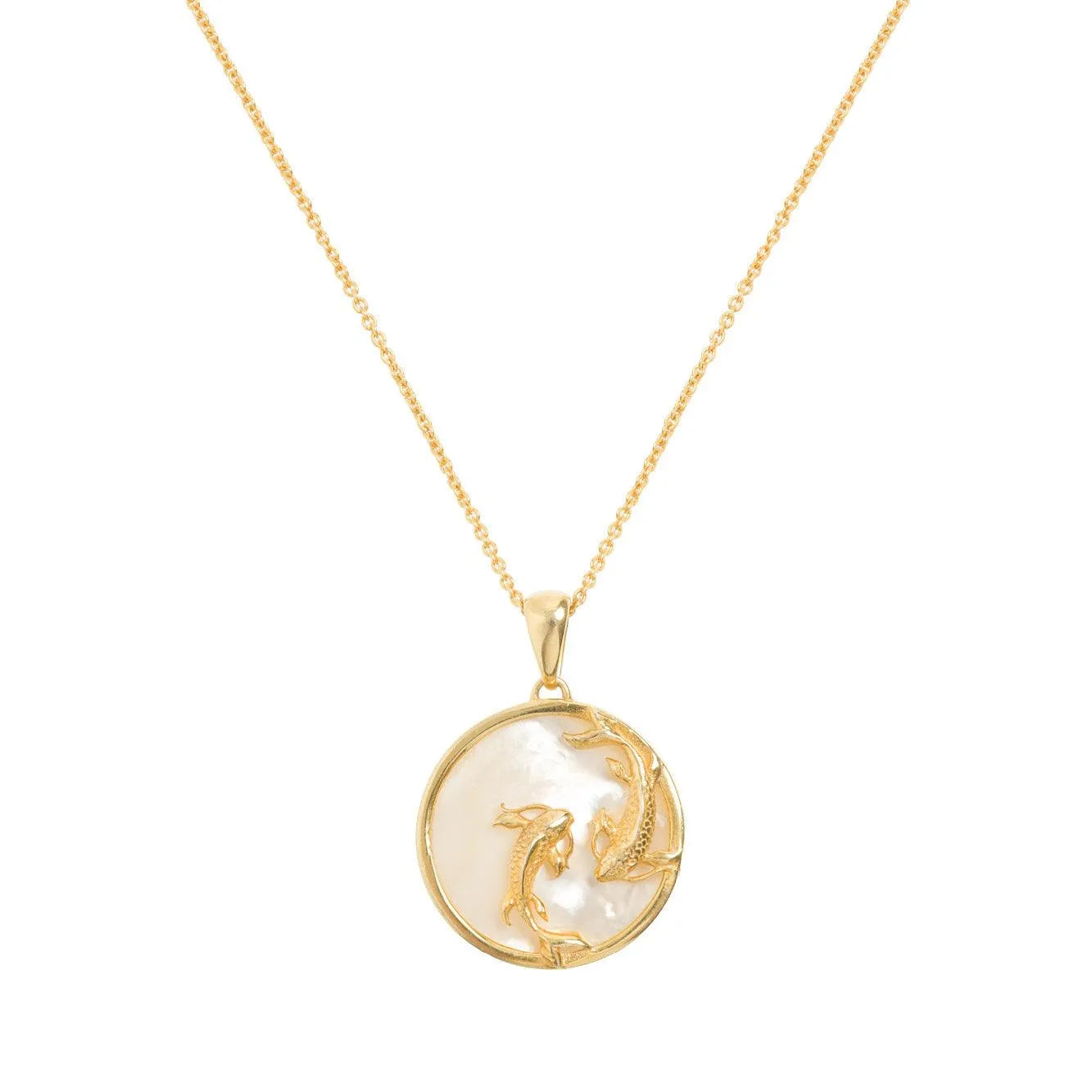 Pisces Gold Zodiac Necklace Cut Out