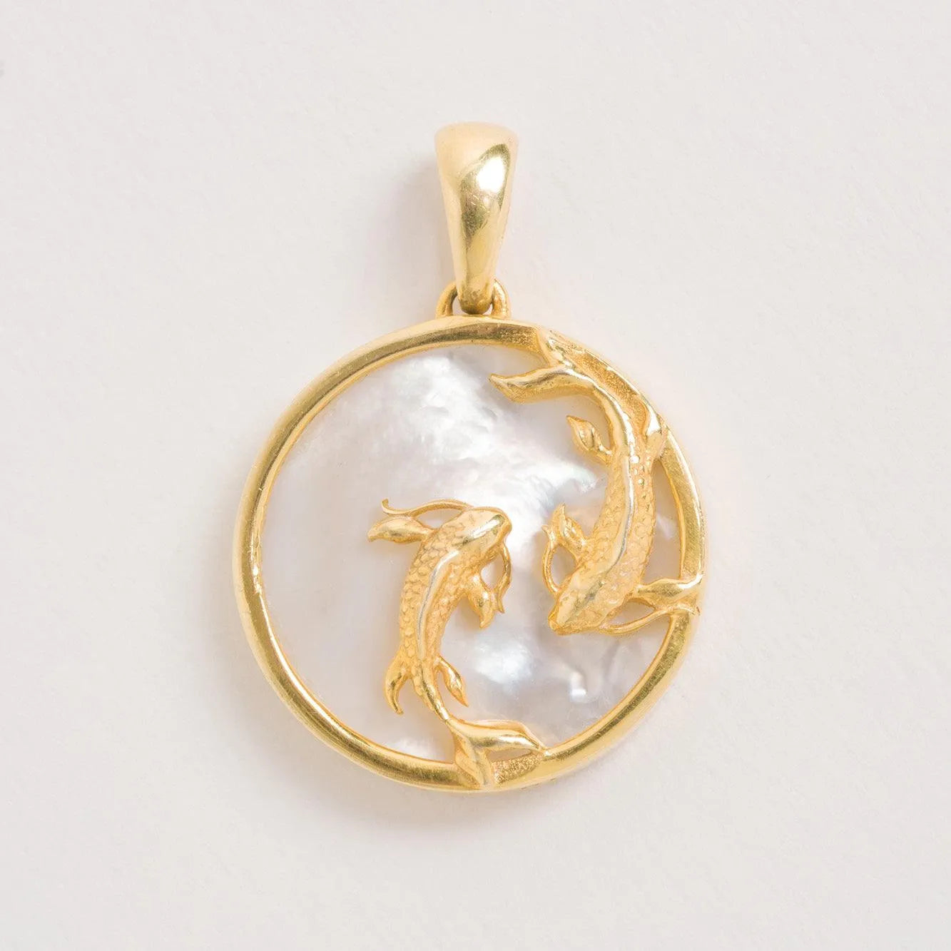 Pisces Gold Zodiac Pendant Tonal