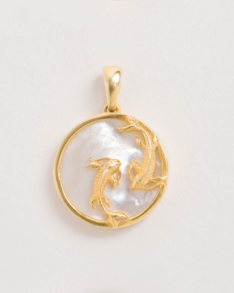 Pisces, Gold Zodiac Pendant