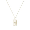 Rectangle Silver Bee Necklace