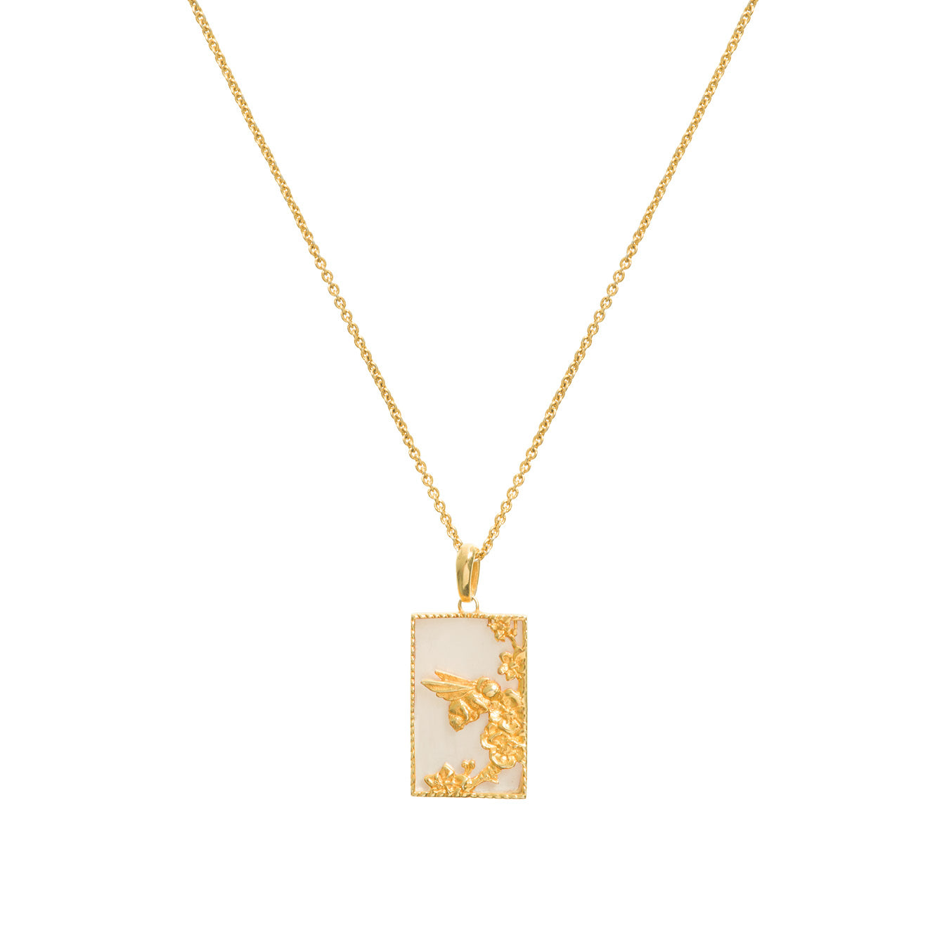 Rectangle Bee Necklace