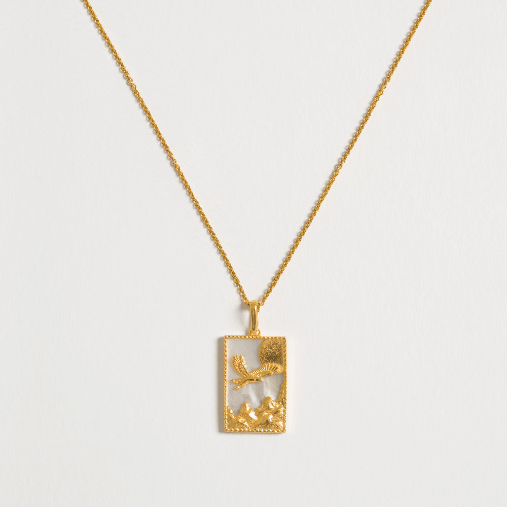 Rectangle Eagle Necklace