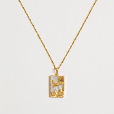 Rectangle Eagle Necklace