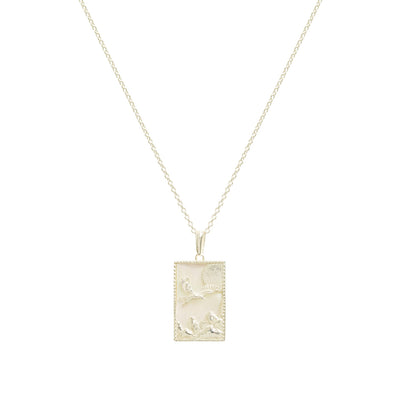Rectangle Silver Eagle Necklace