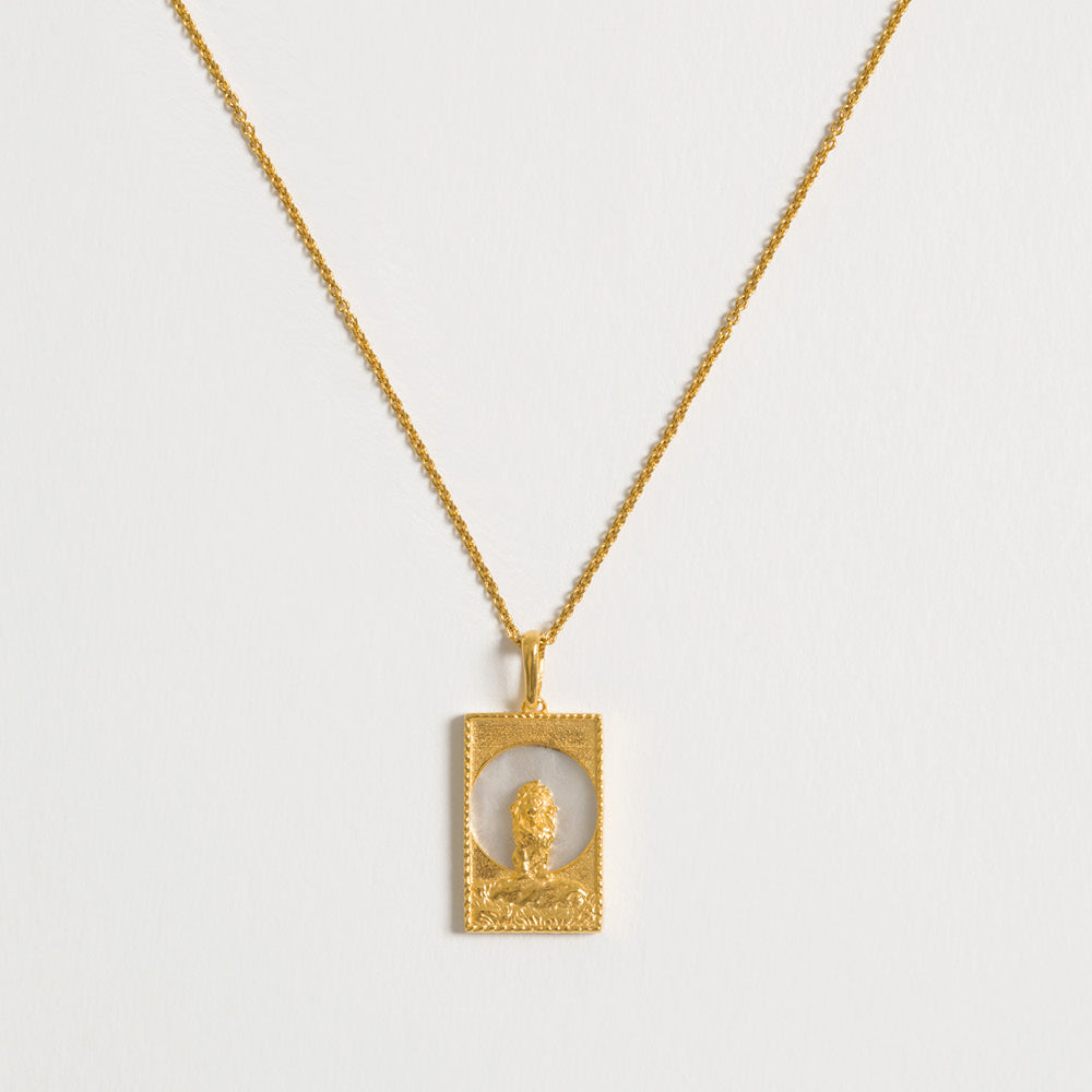Rectangle Lion Necklace