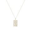 Rectangle Silver Woman & Moon Necklace
