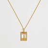 Rectangle Woman & Sun Necklace