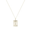 Rectangle Silver Woman & Sun Necklace
