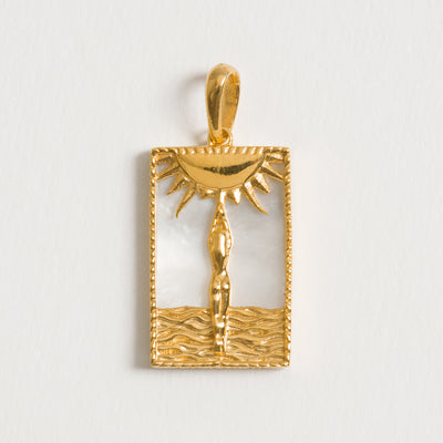 Rectangle Woman and Sun Pendant