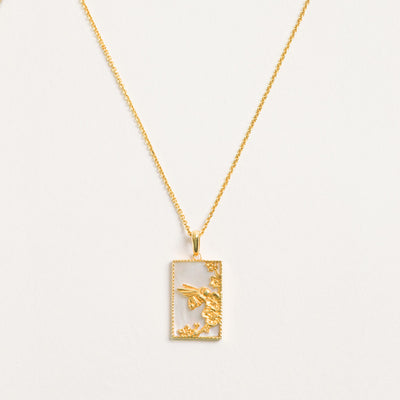 Rectangle Bee Necklace