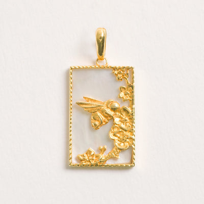 Rectangle Bee Pendant
