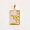 Rectangle Bee Pendant