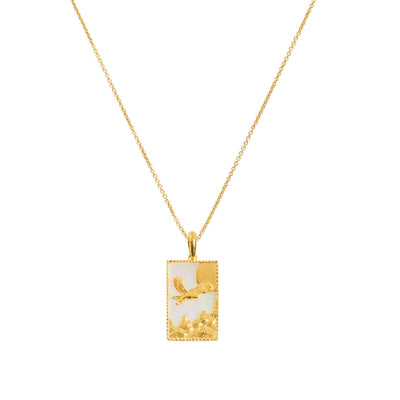 Rectangle Eagle Necklace