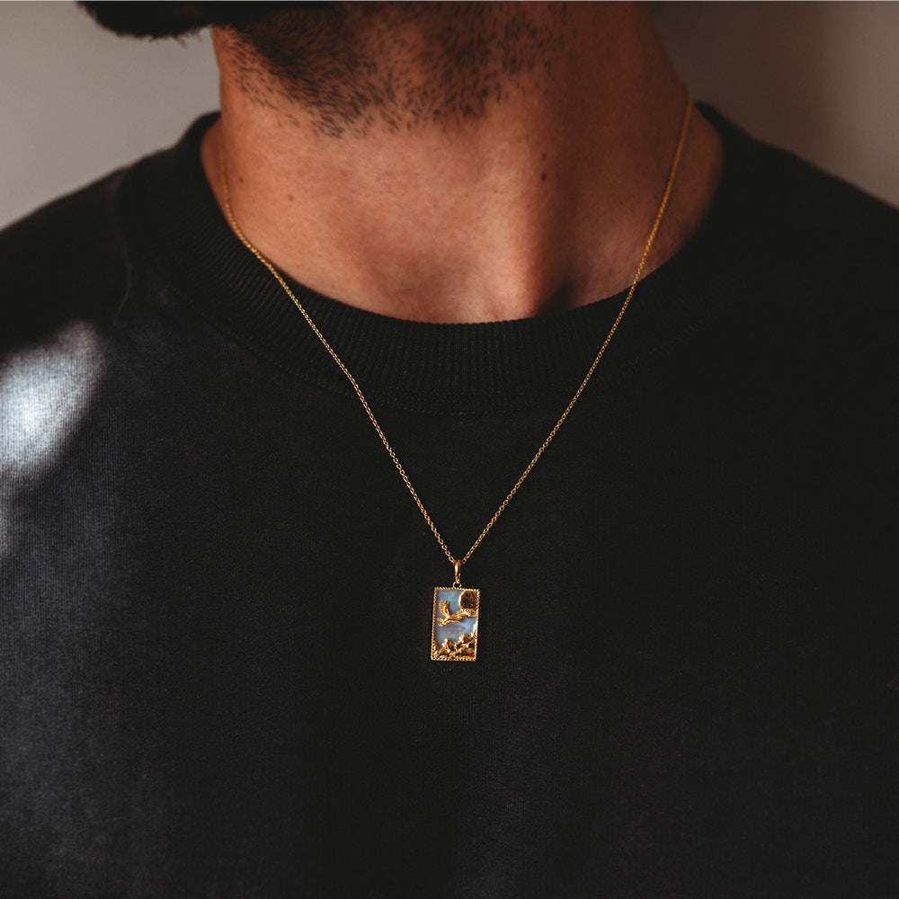 Rectangle Eagle Necklace