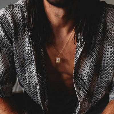 Rectangle Lion Necklace