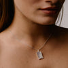 Rectangle Silver Bee Necklace