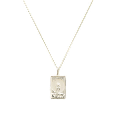 Rectangle Silver Lion Necklace