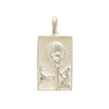 Rectangle Silver Woman & Moon Necklace