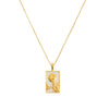 Rectangle Woman & Moon Necklace