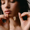 Rectangle Woman and Moon Pendant