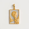 Rectangle Woman and Moon Pendant